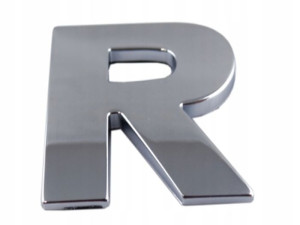 Emblemat Litera Literka Cyfra Cyfry Chrom R R