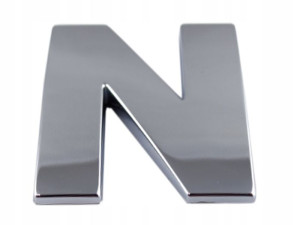 Emblemat Litera Literka Cyfra Cyfry Chrom N N