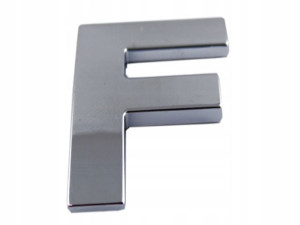 Emblemat Litera Literka Cyfra Cyfry Chrom F F