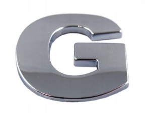 Emblemat Litera Literka Chrom G G Duże 5,6cm