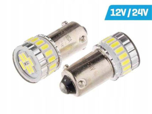 Żarówka H21W BAY9s 12/24V SMD LED CANBUS biała
