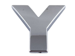 Emblemat Litera Literka Chrom Y Y Duże 5,6cm