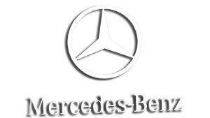 Wycinana naklejka MERCEDES biała