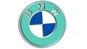 Wycinana naklejka BMW miętowa