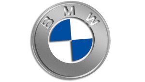 Wycinana naklejka BMW srebrna
