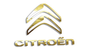 Wycinana naklejka CITROEN złoty chrom