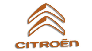 Wycinana naklejka CITROEN brązowa