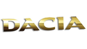 Wycinana naklejka DACIA złoty chrom
