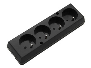 9548  Gniazdo gn-470 4gn z uziem.dłu.czarn