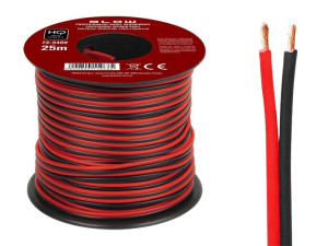 73-340  Przew.głośn.2x0,22mm czarno-czerwony 25m