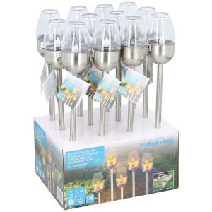 Grundig - Lampa Solarna Z Efektem Płomienia Świecy 38 Cm
