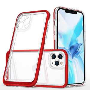 Clear 3in1 Etui Do Iphone 11 Pro Żelowy Pokrowiec Z Ramką Czerwony