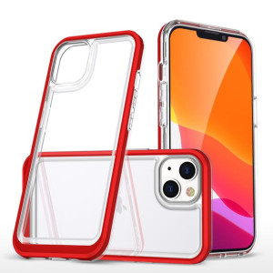 Clear 3in1 Etui Do Iphone 13 Żelowy Pokrowiec Z Ramką Czerwony