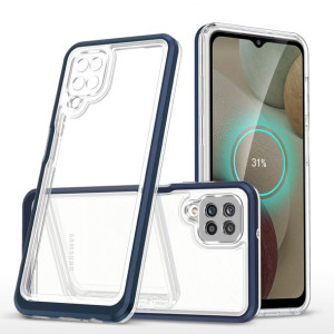 Clear 3in1 Etui Do Samsung Galaxy A12 5g Żelowy Pokrowiec Z Ramką Niebieski