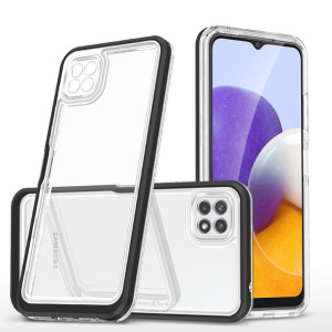 Clear 3in1 Etui Do Samsung Galaxy A22 5g Żelowy Pokrowiec Z Ramką Czarny