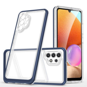 Clear 3in1 Etui Do Samsung Galaxy A32 4g Żelowy Pokrowiec Z Ramką Niebieski