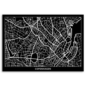 OBRAZ CANVAS DO BIURA Kopenhaga Plan Miasta 90x60