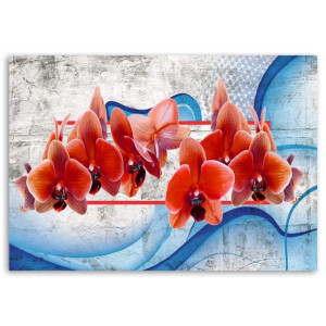 OBRAZ NA PŁÓTNIE Czerwona Orchidea Kwiat 60x40