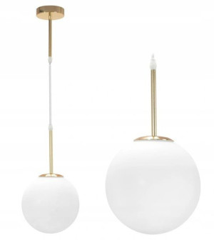 Lampa Ścienna Kinkiet Szklana Kula Gold E27 Flexi