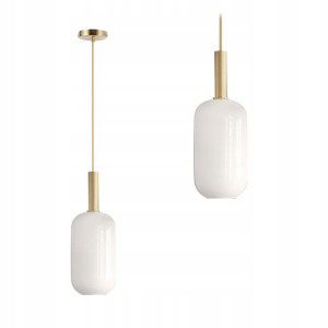 Lampa Sufitowa Wisząca Szklana Tuba Biały Mleczny
