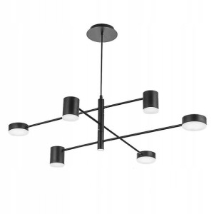 Lampa Sufitowa Nowoczesna 6-ramienna Led Czarna