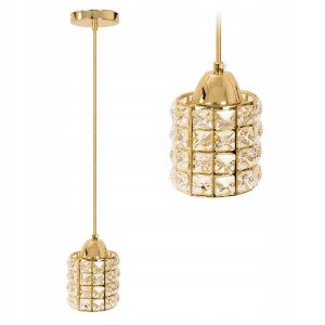 Lampa Wisząca Nowoczesna Kryształ Pojedyncza Gold
