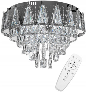 Lampa Sufitowa Plafon Kryształ LED Glamour + Pilot