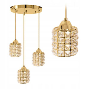 Lampa Wisząca Nowoczesna E27 Kryształ Glamour Gold