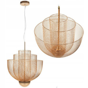 Lampa Sufitowa Wisząca Metal Ażurowa Gold Złota