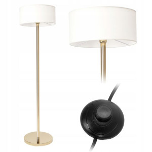 Lampa Stojąca Podłogowa Biała Nowoczesna Złota