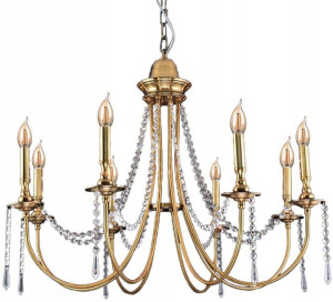 Lampa Kryształ Sufitowa Żyrandol Glamour Złota 8