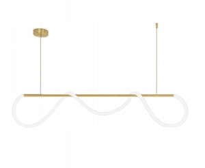 Lampa Sufitowa Wisząca LED Long Gold Złota Długa