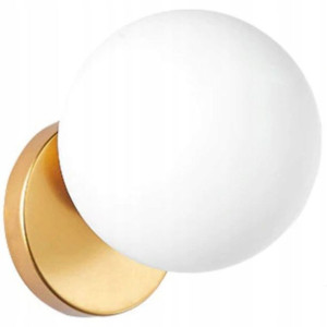 Lampa Ścienna Kinkiet Szklana Kula Złoty Glamour