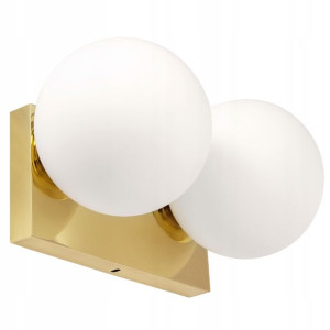 Lampa Ścienna Kinkiet Szklana Kula Gold Złota Kula