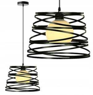 Lampa Sufitowa Wisząca Metalowa Loft Ażurowa Black