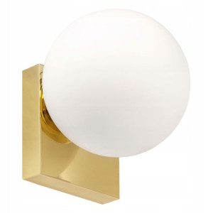 Lampa Ścienna Kinkiet Szklana Kula Gold Złota Kula