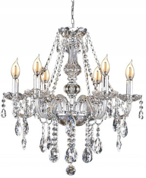 Lampa Kryształowa Wisząca Żyrandol Glamour Szkło