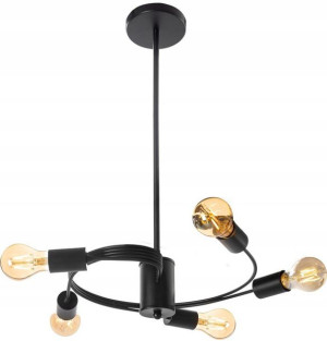Lampa Wisząca Sufitowa Żyrandol Loft Czarna 5