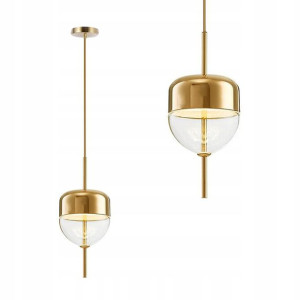 Lampa Sufitowa Wisząca Szklana Metalowa Led