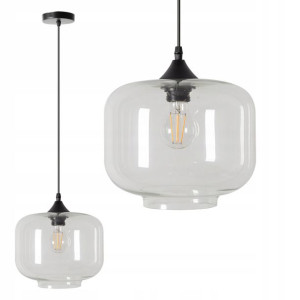 Lampa Sufitowa Wisząca Szklana Czarna Black Klosz