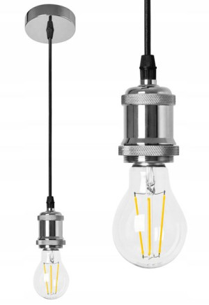Lampa Wisząca Sufitowa Oprawka Lumo Chrom Srebrna