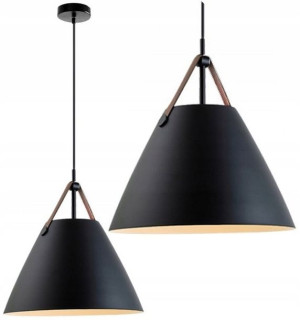 Lampa Wisząca Metalowa Na Pasku Scandi Buffo Black