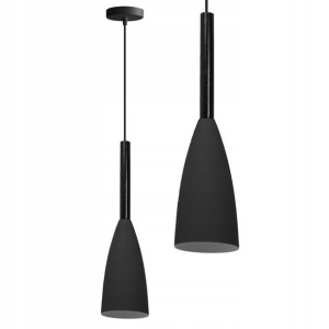 Lampa Wisząca Metal Drewno Loft Letiz LED Czarny