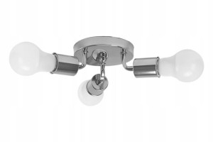 Lampa Wisząca Sufitowa Plafon Loft 3-ramiona Chrom