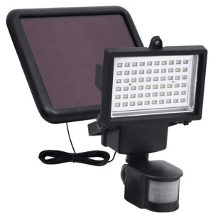 Ogrodowy reflektor solarny LED z czujnikiem, czarn