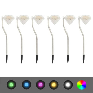 Solarne lampki ogrodowe LED, 6 szt., 9 x 7,8 x 29,