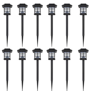 Ogrodowe lampy solarne LED, 12 szt., ze szpikulcem
