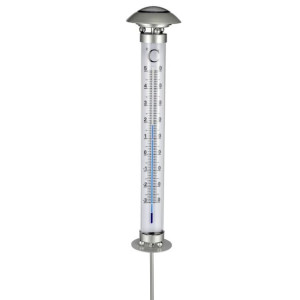 Ogrodowa lampka solarna z termometrem