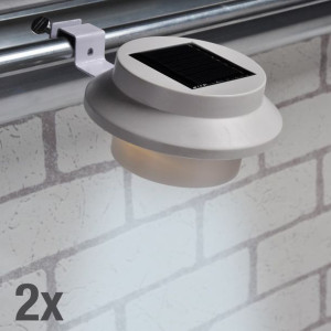 Zestaw 2 solarnych lamp LED na rynny, biały