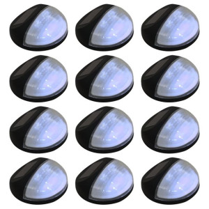Ścienne lampy solarne LED na zewnątrz, 12 szt, okr